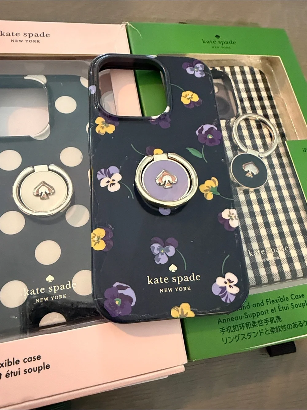 Kate Spade iPhone 14 PRO Cases with Ring Holders set of three bundle
